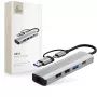 TECH-PROTECT HB03 Hub Adapter 5in1 Type-C + USB 2.0 + USB 3.0 + RJ45 Space Grey
