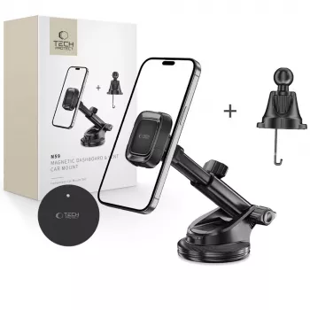 TECH-PROTECT N59 Magnetinis Laikiklis Automobiliui Ant Prietaisų Skydelio ir Ventiliacijos Angos Juodas