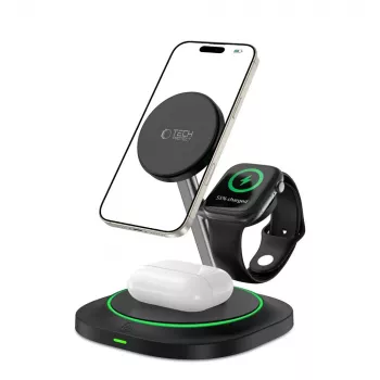 Tech-Protect QI15W-A46 3IN1 MagSafe Wireless Charging Station Black