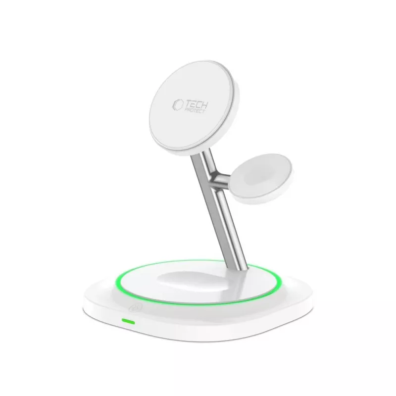 Tech-Protect QI15W-A46 3IN1 MagSafe belaidė įkrovimo stotelė balta