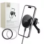 TECH-PROTECT MM15W-V5 Magnetinis MagSafe Stabilus Ventiliatoriaus Laikiklis Automobiliui Belaidis Įkroviklis 15W Juodas/Juodas