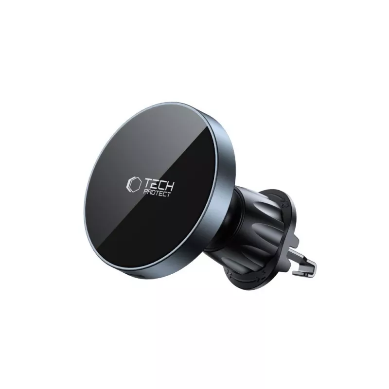 TECH-PROTECT MM15W-V5 Magnetinis MagSafe CD ir ventiliacijos automobilinis laikiklis su belaidžiu įkrovikliu 15W Juoda