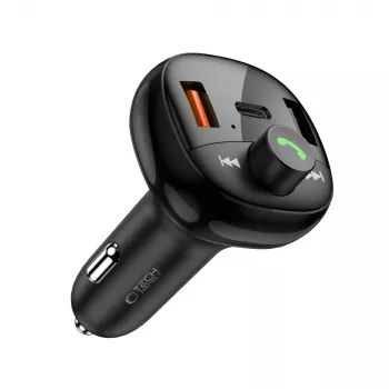 TECH-PROTECT CC06 3-Port Car Charger PD 72W + FM Transmitter Bluetooth Black