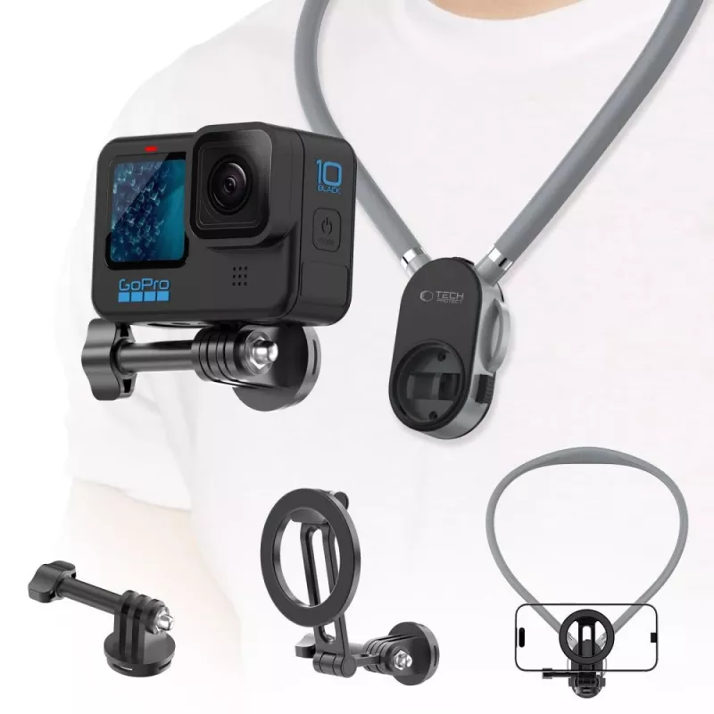 TECH-PROTECT AC200 Magnetic MagSafe & GoPro & DJI Neck Holder Crayon Grey