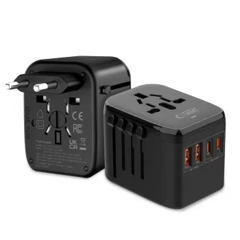 TECH-PROTECT TA200 Travel Adapter EU / UK / US / AU Black