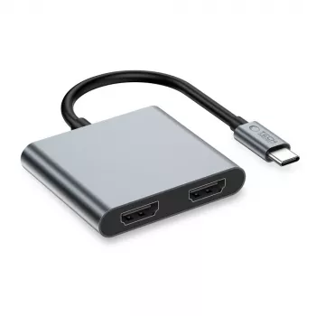 TECH-PROTECT HB08 Hub Adapter 4-in-1 USB-C + USB 2.0 + 2x HDMI 4K 60Hz Space Grey
