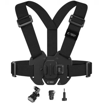 TECH-PROTECT GA100 Krūtinės Laikiklis, skirtas GoPro / DJI veiksmo kameroms - Juodas