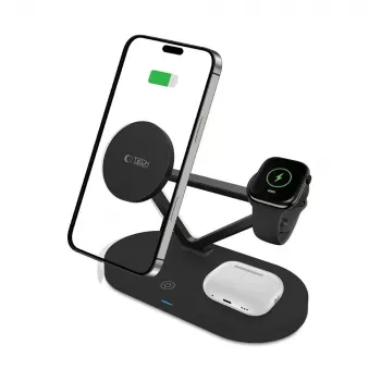 Tech-Protect QI15W-A41 3IN1 MagSafe Įkrovimo Stovas Juodas