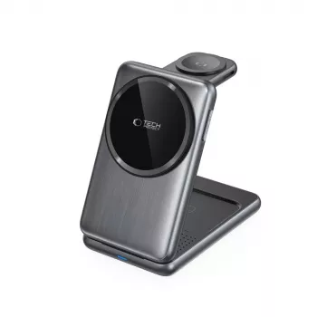 TECH-PROTECT QI15W-A42 3in1 Magnetic MagSafe Wireless Charger Space Grey