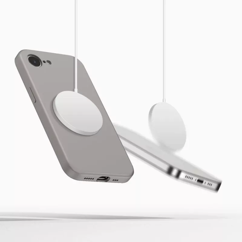 Silikoninis MagSafe dėklas Tech-Protect Silicone, skirtas Apple iPhone 16E / 17E, akmens pilka (Stone Grey)
