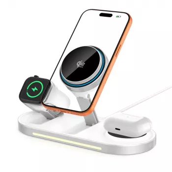 TECH-PROTECT A51 ARCTICBOOST 3-in-1 Magnetic MagSafe Wireless Charger 25W Qi2.2 White