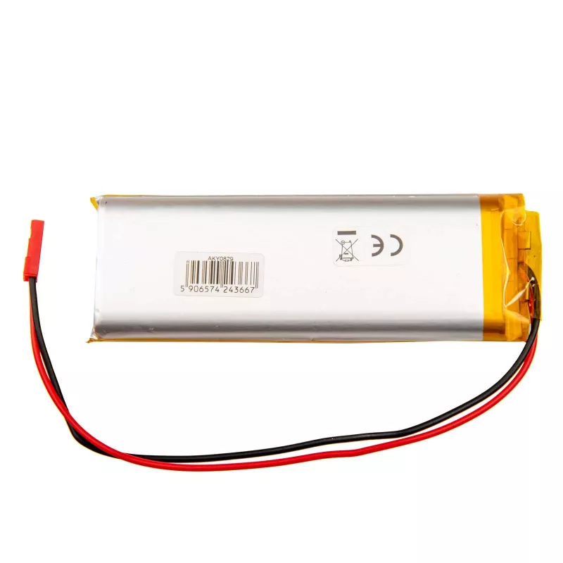 Akyga AKY0829 LP123497 Li-Po akumuliatorius 3.7V 4500mAh su PCM JST 2.54 2 kontaktų 150mm