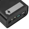 Akyga AK-BC-05 išorinės baterijos korpusas 12x 18650 Li-Ion elementams, 22,5 W, Qi 15 W, USB-C PD + 2x USB-A, LED žibintuvėlis, juodas