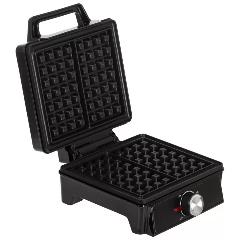 Adler AD 3088 vaflinė 2 dideliems vafliams, 1600 W (maks. 2000 W), nepridegančios plokštės, reguliuojama temperatūra, juodos spalvos (AD 3088)