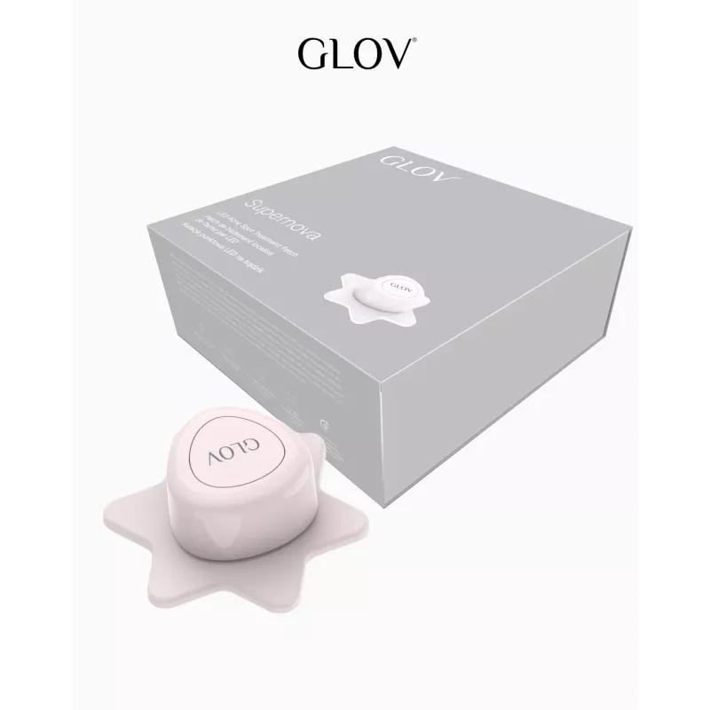 GLOV Supernova LED Spot Care Patch – tikslinis spuogų gydymo prietaisas su raudona ir mėlyna šviesos terapija