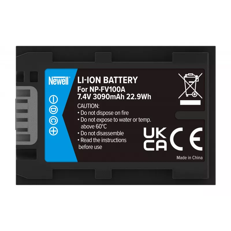 Newell keičiamoji baterija Sony NP-FV100A, 3900mAh, 7,2V, Li-ion, juoda