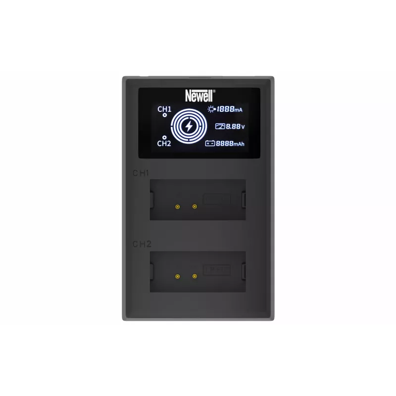 Newell Dual-Channel FDL-USB-C Įkroviklis, skirtas Canon LP-E12 akumuliatoriams