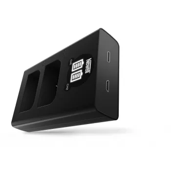 Newell DL-USB-C dviejų kanalų įkroviklis, skirtas Olympus BLX-1 baterijoms