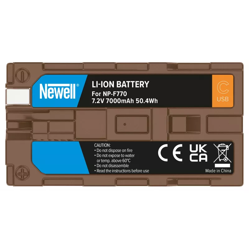 Newell NP-F770 Replacement Battery with USB-C, skirta Sony