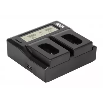 Newell DC-LCD dviejų kanalų įkroviklis, skirtas Panasonic DMW-BLK22 akumuliatoriams