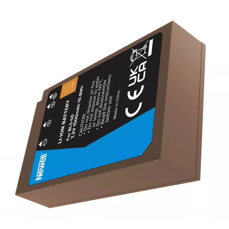 Newell Replacement Battery BLS-50 with USB-C, skirta Olympus