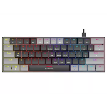 Tracer GameZone Keylo 61 laidinis mechaninis žaidimų klaviatūra, 60% išdėstymas, Outemu Red jungikliai, RGB foninis apšvietimas, grafitas