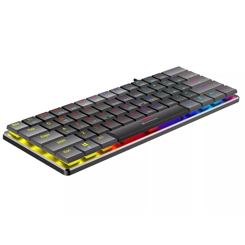 Tracer GameZone Keylo 61 laidinis mechaninis žaidimų klaviatūra, 60% išdėstymas, Outemu Red jungikliai, RGB foninis apšvietimas, grafitas