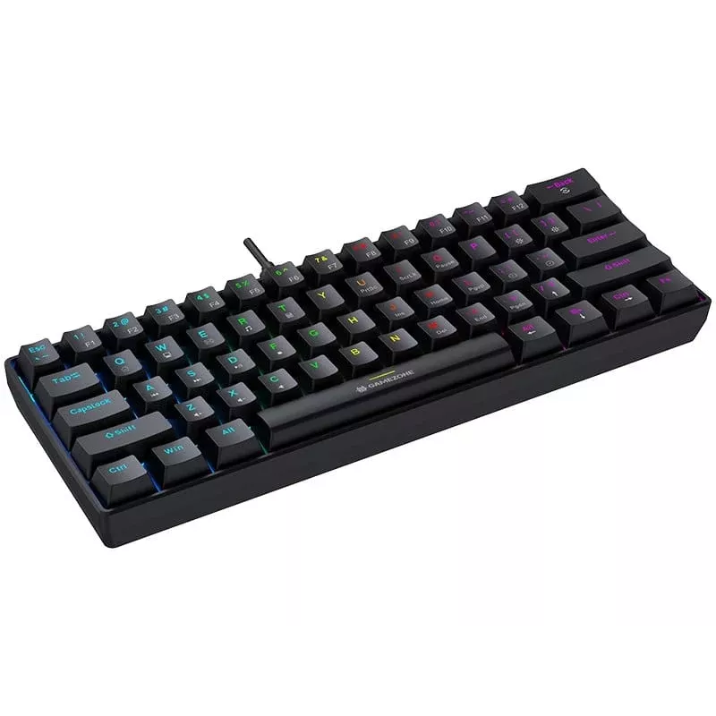 Tracer GameZone Claws 61 Wired Mechanical Gaming Keyboard, 60% Layout, Outemu Blue Switches, RGB Backlight, Black