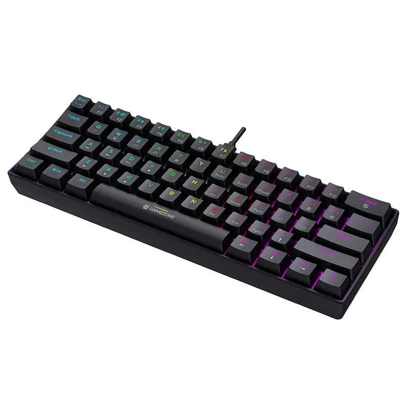 Tracer GameZone Claws 61 Wired Mechanical Gaming Keyboard, 60% Layout, Outemu Blue Switches, RGB Backlight, Black