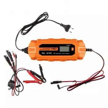 NEO TOOLS automatinis įkroviklis 10A/160W, 3-200Ah, švino-rūgšties / AGM / GEL akumuliatoriams