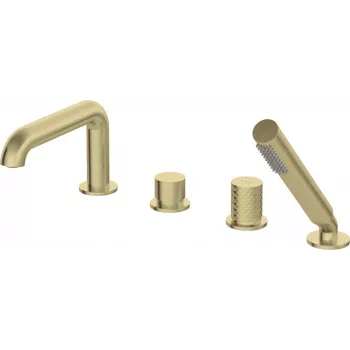 DEANTE Arnika Nero 4-Hole Bathtub Faucet with Shower Set, Matte Black