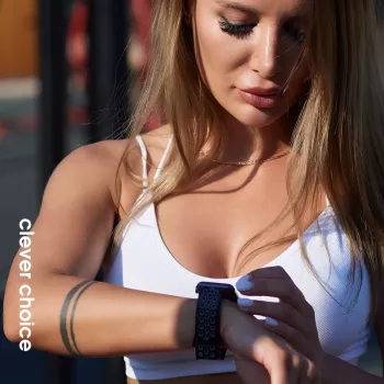 Crong Duo Sport Band, skirta Apple Watch 38/40/41/42 mm (Juoda/Šviesiai žalia)