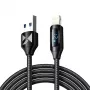 Wozinsky WUALC2 USB-A to Lightning laidas su LED ekranu, 2,4A, 2m, juodas