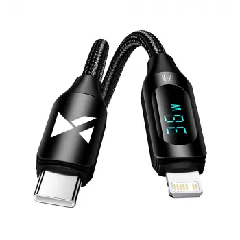 Wozinsky WUCLC1 Lightning to USB-C kabelis 36W 480Mb/s 1m Juodas