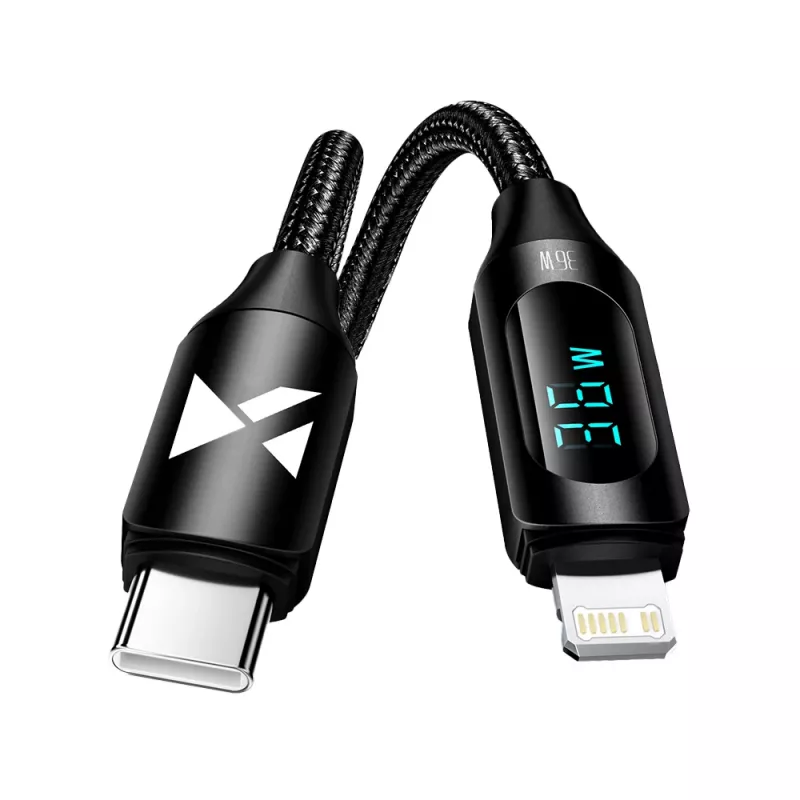 Wozinsky WUCLC1 Lightning to USB-C kabelis 36W 480Mb/s 1m Juodas