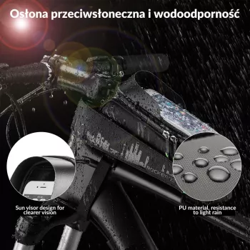 ROCKBROS Dviračio rėmo krepšys 029-1BK su telefono dėklu - Juodas