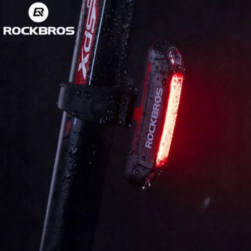 ROCKBROS A54BK Užpakalinis Dviračio Žibintas su Micro USB Laidu - Juodas
