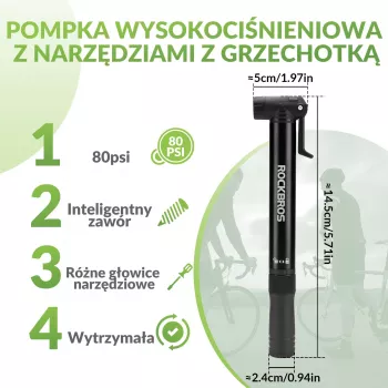 ROCKBROS Rankinis Dviračio Siurblys 42320010001 su Atsuktuvu - Juodas