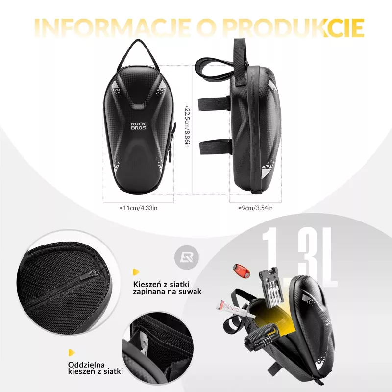 ROCKBROS Vairų Krepšys 1.3L Juodas 3011006301