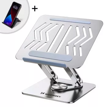 Wozinsky 360° Silver Laptop Stand su telefono laikikliu