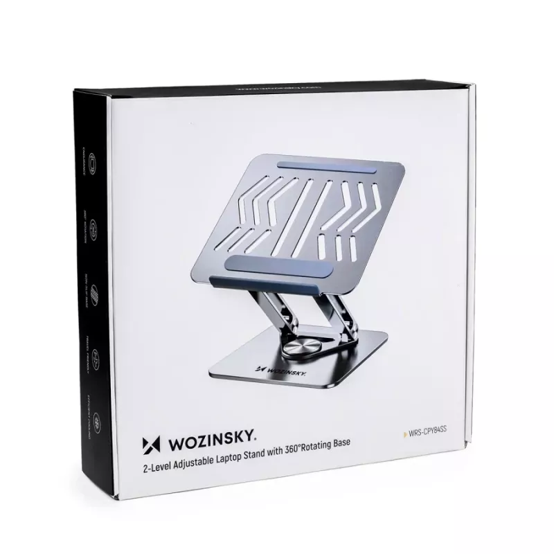 Wozinsky 360° Silver Laptop Stand su telefono laikikliu