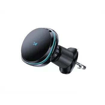Wozinsky WCT5-Q6S2Y Automobilinis telefono laikiklis su belaidžiu įkrovikliu Qi/MagSafe 15W tvirtinimu prie ventiliacijos angos su aušinimo ventiliatoriumi - Juodas