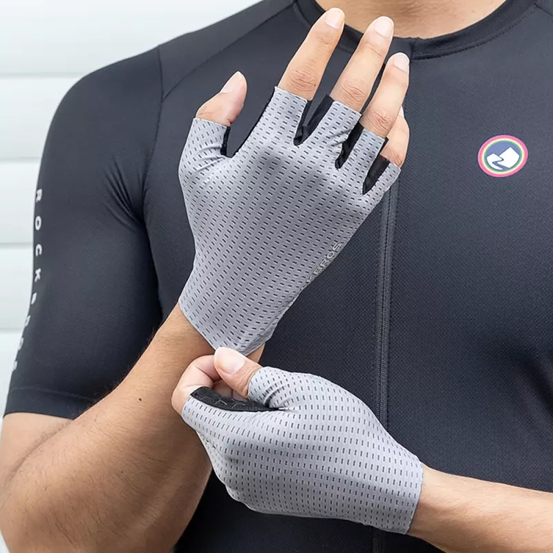 ROCKBROS Cycling Gloves Short Finger Breathable XXL Grey