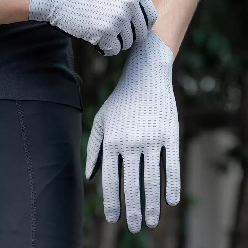 ROCKBROS Breathable Full Finger Cycling Gloves, Size S - Green