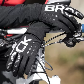 ROCKBROS Šiltos ilgos dviračių pirštinės XXL Juoda Pilka
