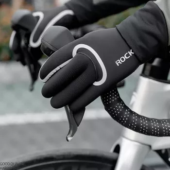 ROCKBROS Full Finger Waterproof Cycling Gloves S/M Black