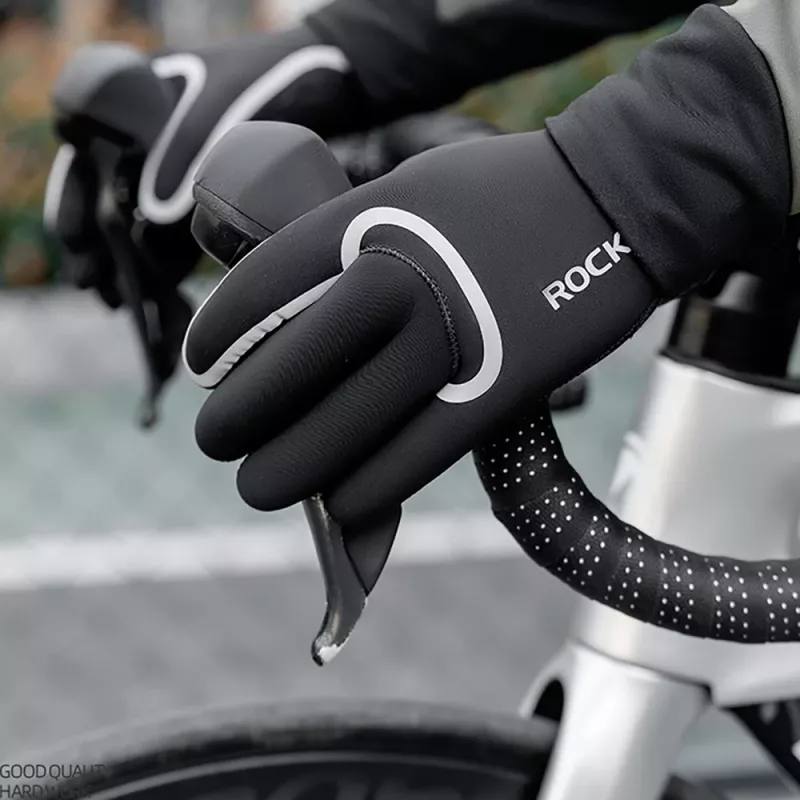 ROCKBROS Full Finger Waterproof Cycling Gloves S/M Black