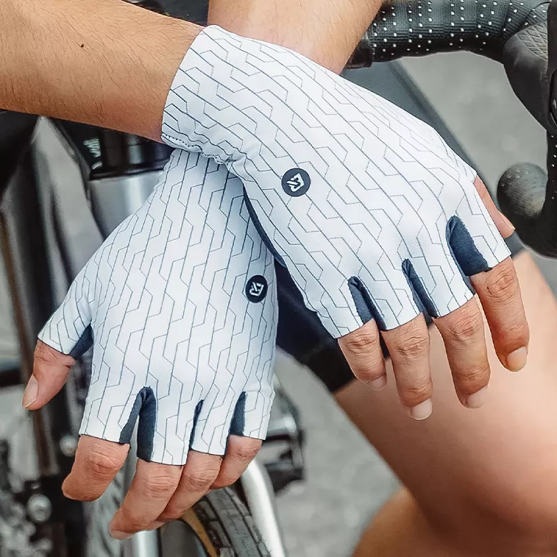 ROCKBROS Road Cycling Gloves Half Finger Size L White Black