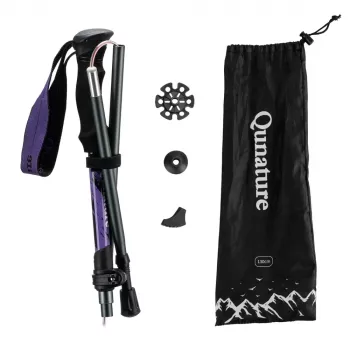 Qunature šiaurietiško ėjimo lazda aliuminė 110-130 cm 1 vnt. - Violetinė