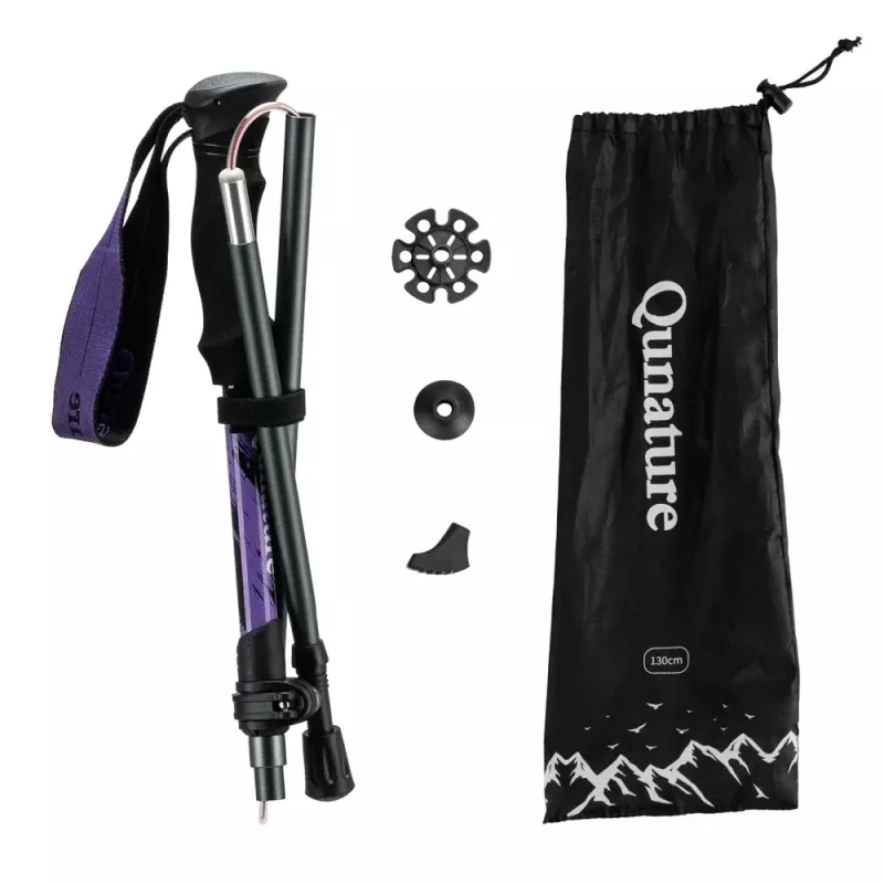 Qunature šiaurietiško ėjimo lazda aliuminė 110-130 cm 1 vnt. - Violetinė